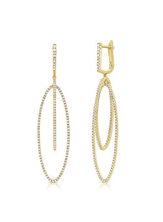 .94CT DIAMOND OVAL DROP EARRINGS