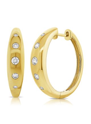 .31CT DIAMOND BEZEL HUGGIE EARRINGS