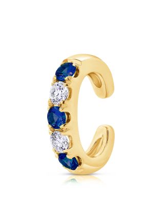 .37CT SAPPHIRE AND DIAMOND CUFF EARRINGS