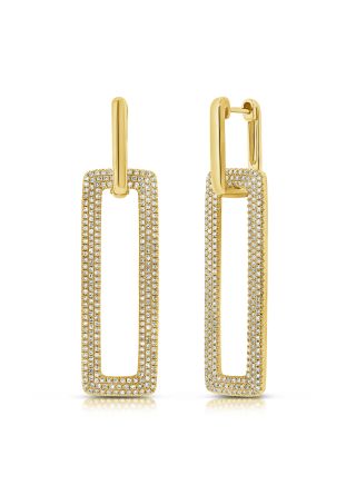1.21CT DIAMOND RECTANGLE PAPERCLIP DANGLE EARRING