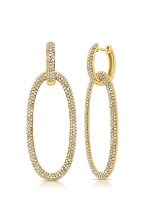 1.63CT DIAMOND OVAL DANGLE EARRING