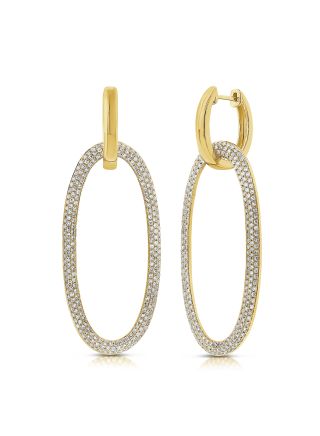 1.32CT DIAMOND OVAL DANGLE EARRING
