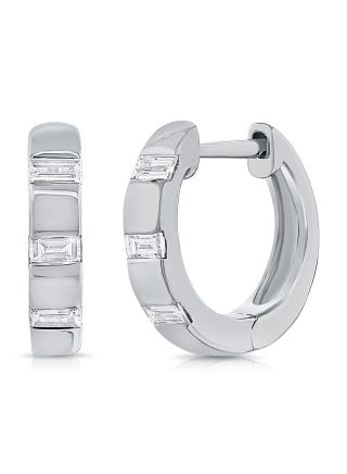 .20CT BAGUETTES DIAMOND HUGGIE EARRINGS