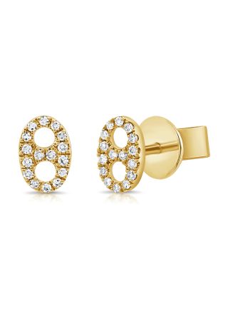 .09CT DIAMOND MARINER LINK STUD EARRINGS