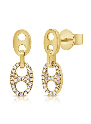 .15CT DIAMOND MARINER LINK DROP EARRINGS