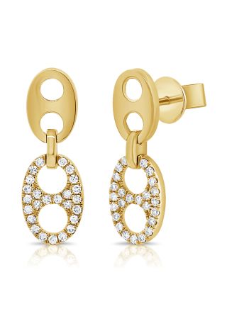 .25CT DIAMOND MARINER LINK DROP EARRINGS