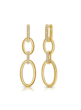 .29CT DIAMOND OVAL LINK DROP EARRINGS