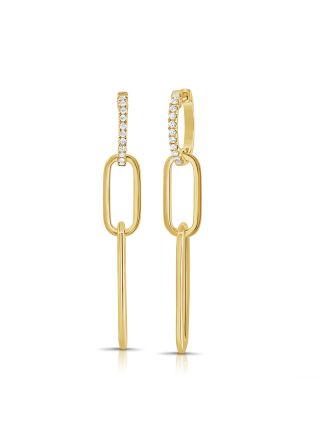 .19CT DIAMOND PAPERCLIP LINK DROP EARRINGS