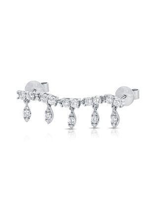 .51CT DIAMOND STUD WITH CHAIN EARRINGS