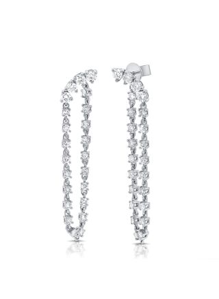 1.36CT DIAMOND STUD WITH CHAIN EARRINGS