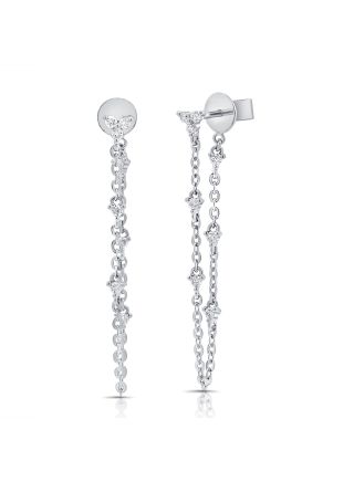 .19CT DIAMOND STUD WITH CHAIN EARRINGS