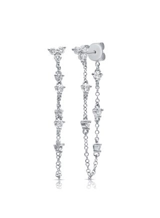 .49CT DIAMOND STUD WITH CHAIN EARRINGS