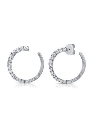 .78CT DIAMOND FRONT FACING HOOP EARRINGS