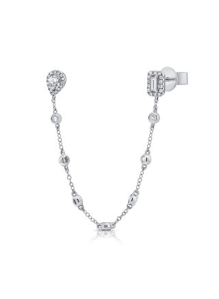 .38CT DIAMOND STUD WITH CHAIN EARRINGS