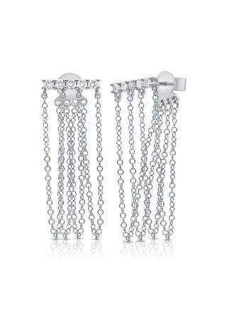 .26CT DIAMOND STUD WITH CHAIN EARRINGS
