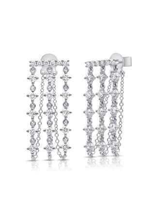 1.08CT DIAMOND STUD WITH CHAIN EARRINGS
