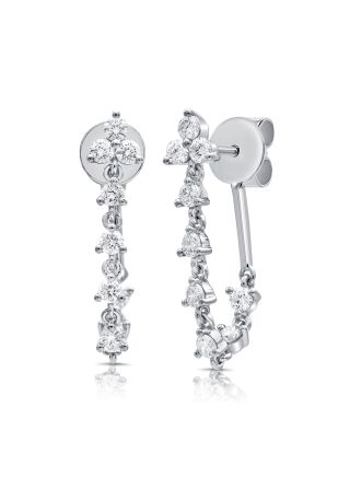 .61CT DIAMOND STUD WITH CHAIN EARRINGS