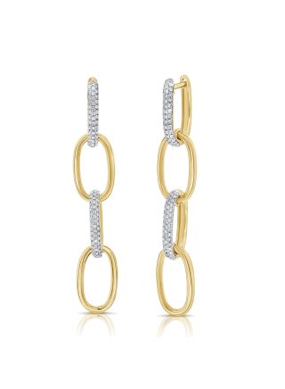 .54CT DIAMOND OVAL LINK DROP EARRINGS