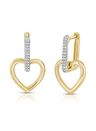 .14CT DIAMOND HEART DANGLE EARRINGS