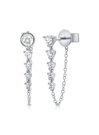 0.52CT DIAMOND STUD WITH CHAIN EARRINGS