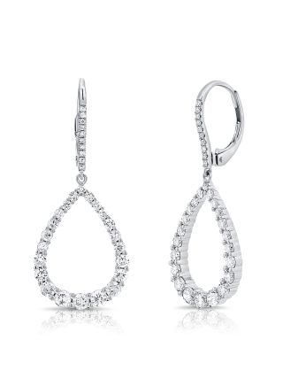 1.40CT DIAMOND PEAR LEVERBACK  EARRINGS