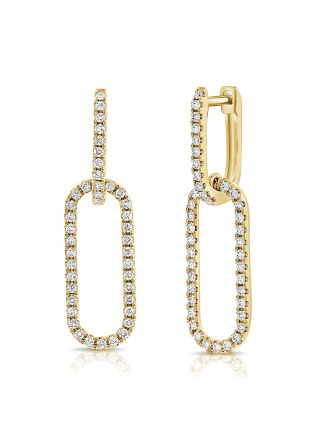 .51CT DIAMOND PAPERCLIP LINK DROP EARRINGS