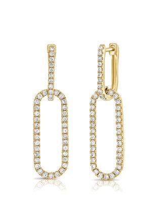 .91CT DIAMOND PAPERCLIP DROP EARRINGS