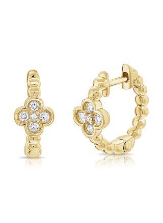 .20CT DIAMOND CLOVER HUGGIE EARRINGS