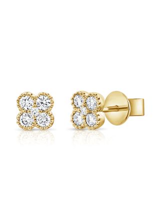 .31CT DIAMOND CLOVER STUD EARRINGS