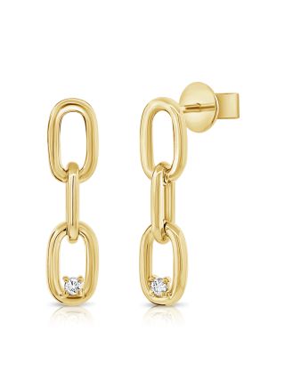 .04CT DIAMOND LINK DROP EARRINGS