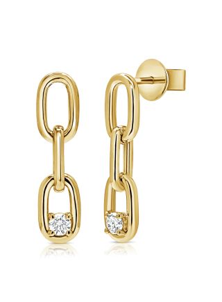 .15CT DIAMOND LINK DROP EARRINGS