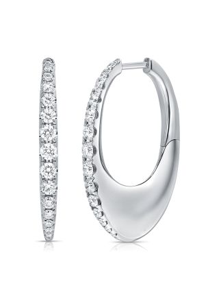 1.08CT DIAMOND HOOP EARRINGS