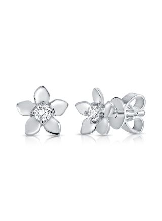0.12CT DIAMOND FLOWER STUD EARRINGS