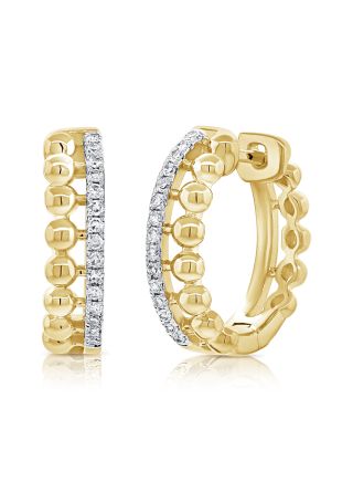 .14CT DIAMOND BALL HUGGIE EARRINGS