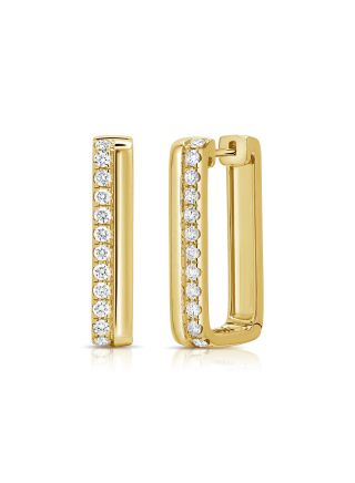 0.72CT DIAMOND RECTANGLE HOOP EARRINGS