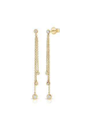 0.26CT DIAMOND BEZEL SET DROP EARRINGS