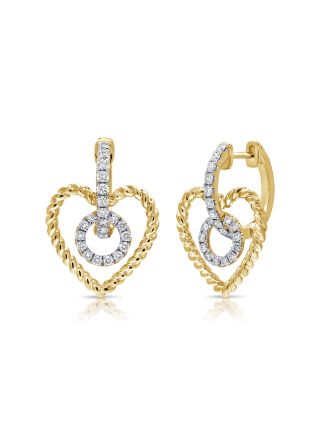 .51CT DIAMOND HEART DROP EARRINGS