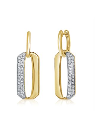 0.52CT DIAMOND PAPERCLIP LINK DROP EARRINGS