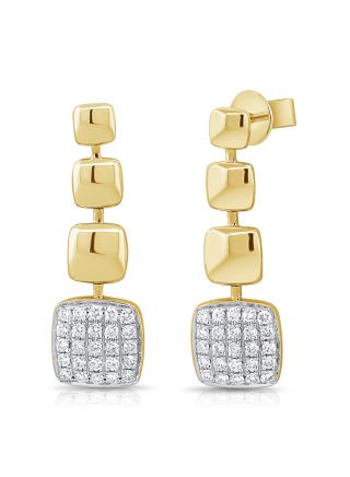 0.77CT DIAMOND PAVE SQUARE DROP EARRINGS