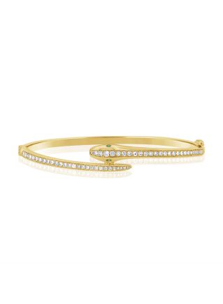 .82CT GREEN TSAVORITE AND DIAMOND SNAKE BANGLE