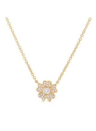 .13CT DIAMOND FLOWER PENDANT NECKLACE