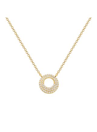 .17CT DIAMOND OPEN CIRCLE PENDANT NECKLACE