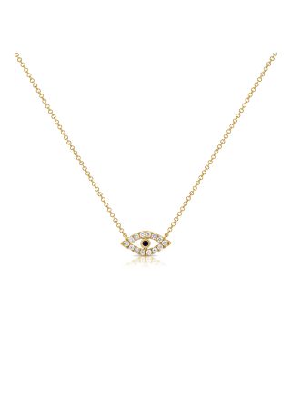 .23CT SAPPHIRE AND DIAMOND EVIL EYE PENDANT NECKLACE