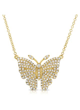 .45CT DIAMOND BUTTERFLY PENDANT NECKLACE