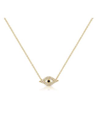 .40CT SAPPHIRE AND DIAMOND EVIL EYE PENDANT NECKLACE