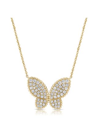 1.24CT DIAMOND BUTTERFLY PENDANT NECKLACE