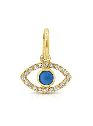 0.13CT SAPPHIRE AND DIAMOND EVIL EYE PENDANT