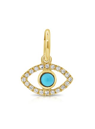 .13CT TURQUOISE AND DIAMOND EVIL EYE PENDANT