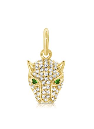 .23CT GREEN TSAVORITE AND DIAMOND PANTHER PENDANT