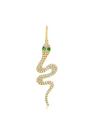 .28CT GREEN TSAVORITE AND DIAMOND SNAKE PENDANT